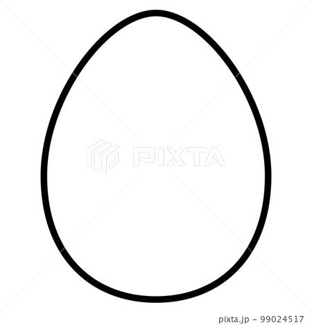 シンプルな卵形の線画イラスト、アイコン 99024517
