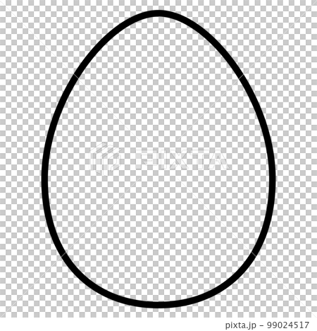シンプルな卵形の線画イラスト、アイコン 99024517