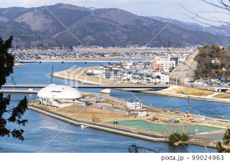 旧北上川と石巻市内 旧北上川と石巻市内 99024963