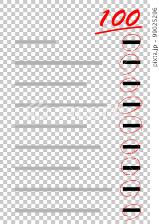 100点のテスト用紙のイラスト素材 [99025296] - PIXTA