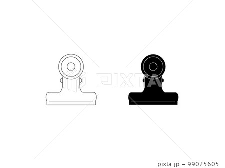 目玉クリップの線画とシルエット 目玉クリップの線画とシルエット 99025605