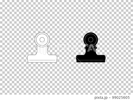 目玉クリップの線画とシルエット 目玉クリップの線画とシルエット 99025605