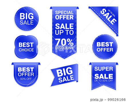 Vector labels isolated on white background. Sale promotion, website stickers, new offer badge collection. Flat badges discount and tags. Best choice tags. Vector illustration 99026166