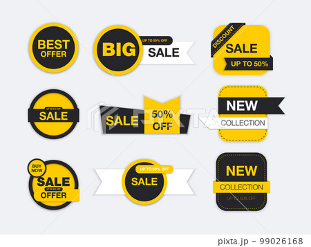 Vector labels isolated on white background. Sale promotion, website stickers, new offer badge collection. Flat badges discount and tags. Best choice tags.  Vector illustration 99026168