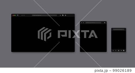 Web browser window template. Website browser different devices. Vector illustration Web browser window template. Website browser different devices. Vector illustration 99026189