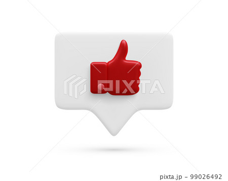 3d realistic bubble with red thumbs up icon isolated on white background. Vector illustration 3d realistic bubble with red thumbs up icon isolated on white background. Vector illustration 99026492