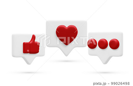 Set of 3d realistic bubbles with social media and digital marketing icons. Vector illustration Set of 3d realistic bubbles with social media and digital marketing icons. Vector illustration 99026498