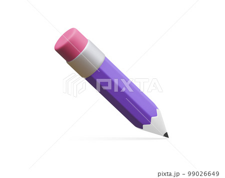 3d realistic pencil isolated on white background. Render pencil for education, writing or drawing concept. Vector illustration 3d realistic pencil isolated on white background. Render pencil for education, writing or drawing concept. Vector illustration 99026649