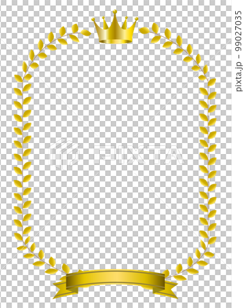 與月桂樹和冠的獎框架。勝利,勝利,頒獎形象。 與月桂樹和冠的獎框架。勝利,勝利,頒獎形象。 99027035