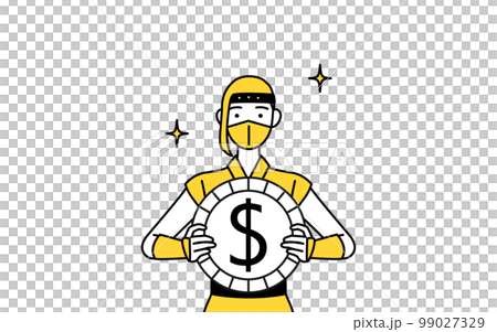 為替差益やドル高のイメージ、忍者のコスプレをした女性 99027329