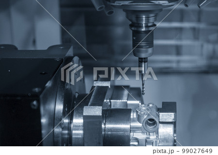 The CNC milling machine tapping process at automotive aluminum part. The CNC milling machine tapping process at automotive aluminum part. 99027649