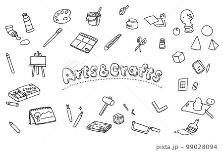 美術図工イラスト(線画) 99028094