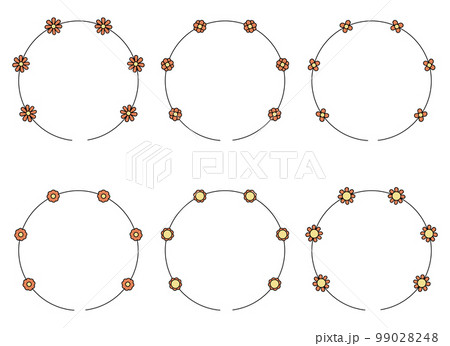 Circle frame decoration element with flowers clip art Circle frame decoration element with flowers clip art 99028248