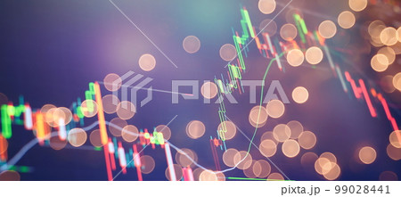 Economic graph with diagrams on the stock market, for business and financial concepts and reports. 99028441