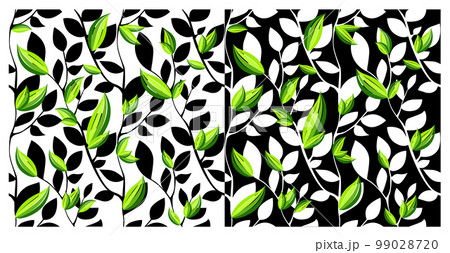 Seamless pattern of twigs and leaves. Vector illustration 99028720
