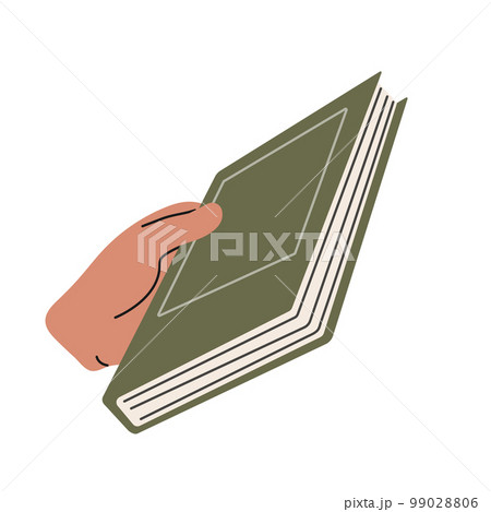 Hands hold a set of literature, books for reading, learning, dictionaries, encyclopedias, planners. 99028806