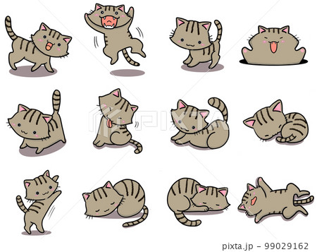 【セット】キジトラネコのかわいいイラスト③/12匹 99029162