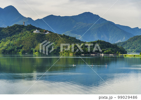 The scenery of Sun Moon Lake in the morning. it's a famous attraction in Nantou, Taiwan. The scenery of Sun Moon Lake in the morning. it's a famous attraction in Nantou, Taiwan. 99029486