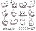 【セット】白ネコのかわいいイラスト①/12匹 99029487