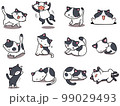 【セット】白黒ネコのかわいいイラスト③/12匹 99029493