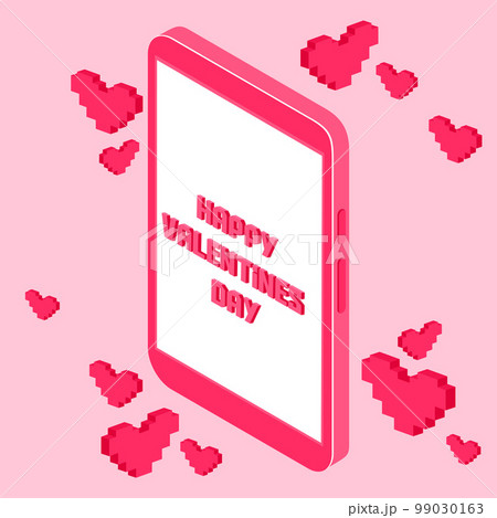 Valentine day pixel concept. 3d Gifts for boyfriend and girlfriend, wife and husband Valentine day pixel concept. 3d Gifts for boyfriend and girlfriend, wife and husband 99030163