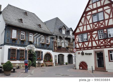 ドイツワインで有名なラインガウ地方にあるハッテンハイム周辺にある木組の家 99030884