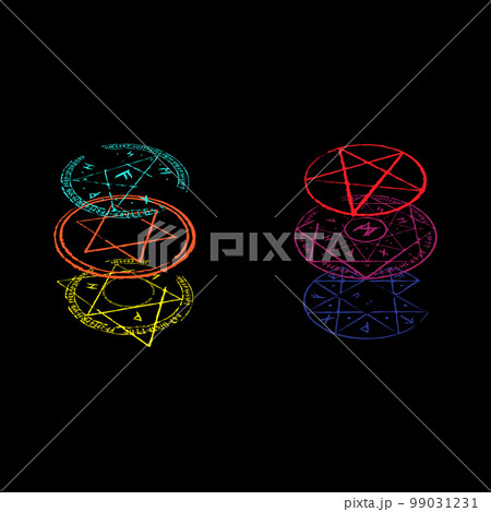 Abstract runes color isometric 99031231