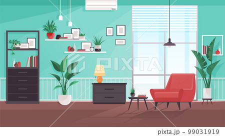 Interior design living room. Furniture in...のイラスト素材 [99031919] - PIXTA