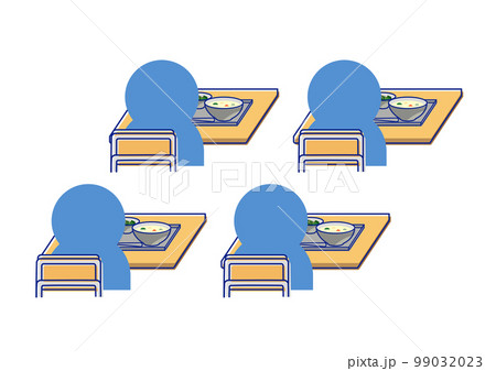 給食の黙食のイラスト 給食の黙食のイラスト 99032023