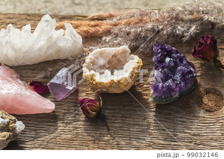Alternative crystal healing or witchcraft set up Alternative crystal healing or witchcraft set up 99032146