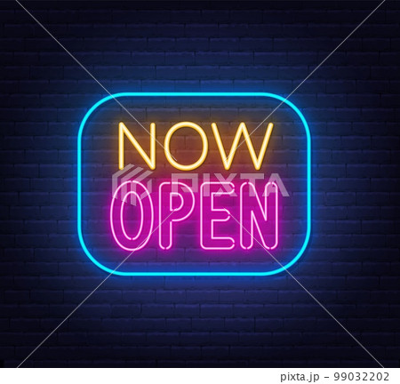 neon now open sign