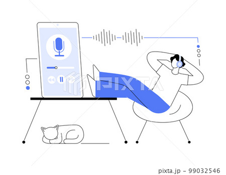 Listen to podcasts abstract concept vector illustration. 99032546