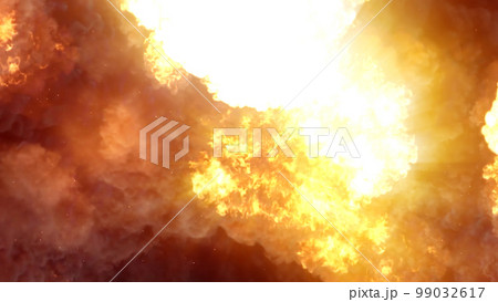 3D rendering of an impressive intense explosion on a black background 3D rendering of an impressive intense explosion on a black background 99032617