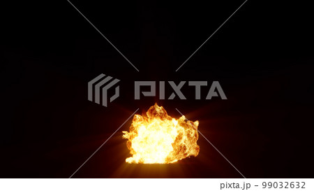 3D rendering of an impressive intense explosion on a black background 3D rendering of an impressive intense explosion on a black background 99032632