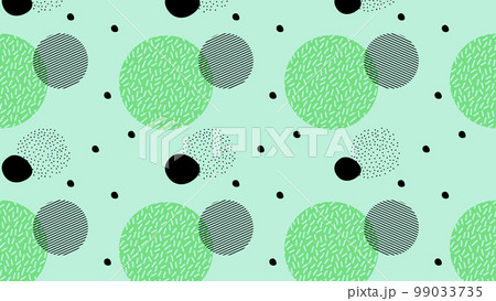 Colorful abstract organic shape seamless pattern illustration in retro style.  99033735