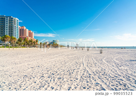 Clearwater beach with beautiful white sand in Florida USA Clearwater beach with beautiful white sand in Florida USA 99035523