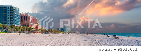 Clearwater beach with beautiful white sand in Florida USA Clearwater beach with beautiful white sand in Florida USA 99035653