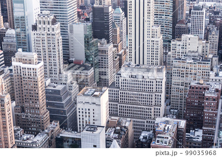 New York City skyscrapers in midtown Manhattan aerial panorama view New York City skyscrapers in midtown Manhattan aerial panorama view 99035968