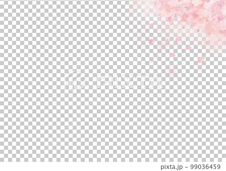 桜の花びらが散る幻想的な水彩画イラストの背景 99036459