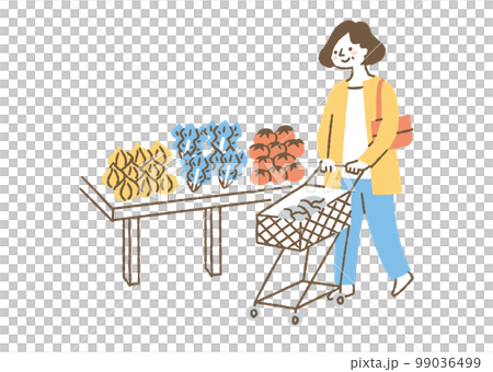 女人在超市買菜_color 女人在超市買菜_color 99036499