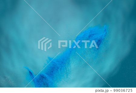 Small Fine size Sand flying explosion, Blue Ocean wave explode, abstract cloud fly. Turquoise colored sand splash throwing Air. Underwater wallpaper background high speed shutter, freeze stop motion Small Fine size Sand flying explosion, Blue Ocean wave explode, abstract cloud fly. Turquoise colored sand splash throwing Air. Underwater wallpaper background high speed shutter, freeze stop motion 99036725