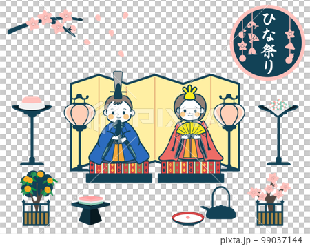 Illustration set of the Hina Matsuri Illustration set of the Hina Matsuri 99037144