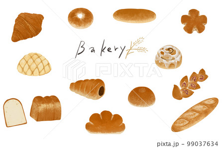 焼きたてパンのイラスト素材セット 99037634