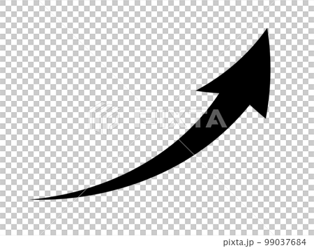 上昇を表す黒色のシンプルな矢印 99037684