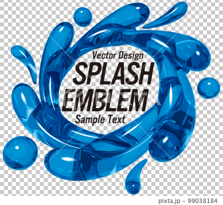 Realistic water splash emblem sample letters vector illustration 99038184