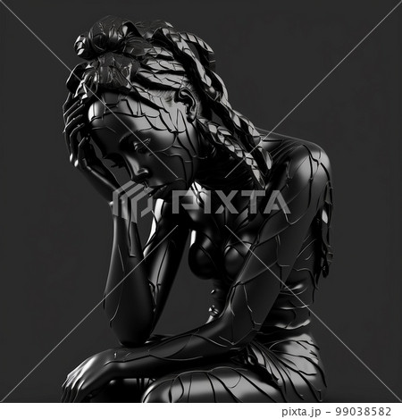 Black woman silhouette. Black lives matter . African American . High quality 3d illustration Black woman silhouette. Black lives matter . African American . High quality 3d illustration 99038582