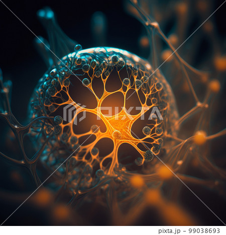 human cells, 3d, neural connections, Cellular...のイラスト素材 [99038693] - PIXTA