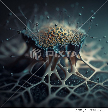 human cells, 3d, neural connections, Cellular Therapy. science background. Life and biology, medicine scientific, molecular research . High quality 3d illustration 99038720