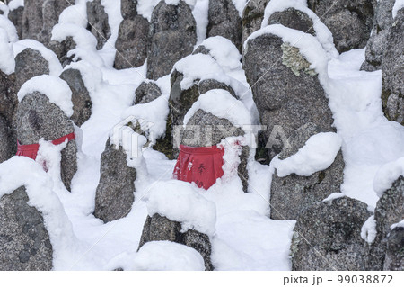 清水寺境内 積雪の千体石仏群(京都市東山区) 清水寺境内 積雪の千体石仏群(京都市東山区) 99038872
