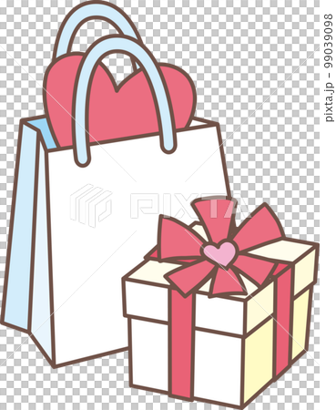 Accumulation image icon_Paper bag with heart and gift Accumulation image icon_Paper bag with heart and gift 99039098